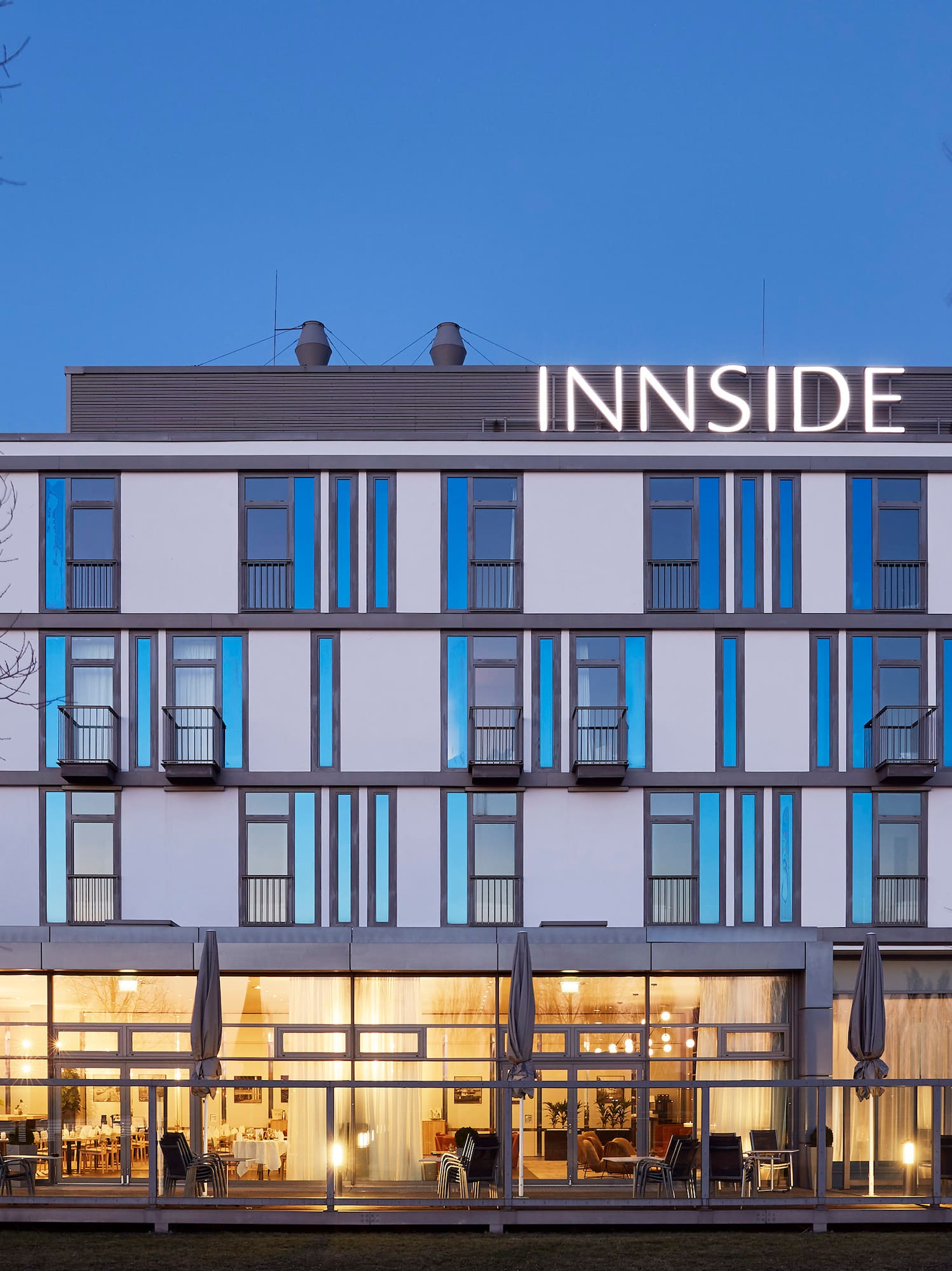 a building with a glass front