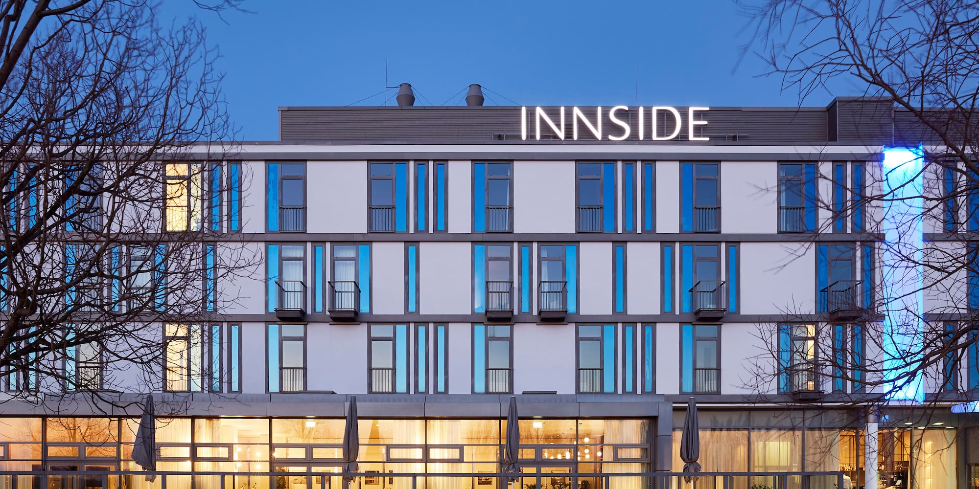 a building with a glass front