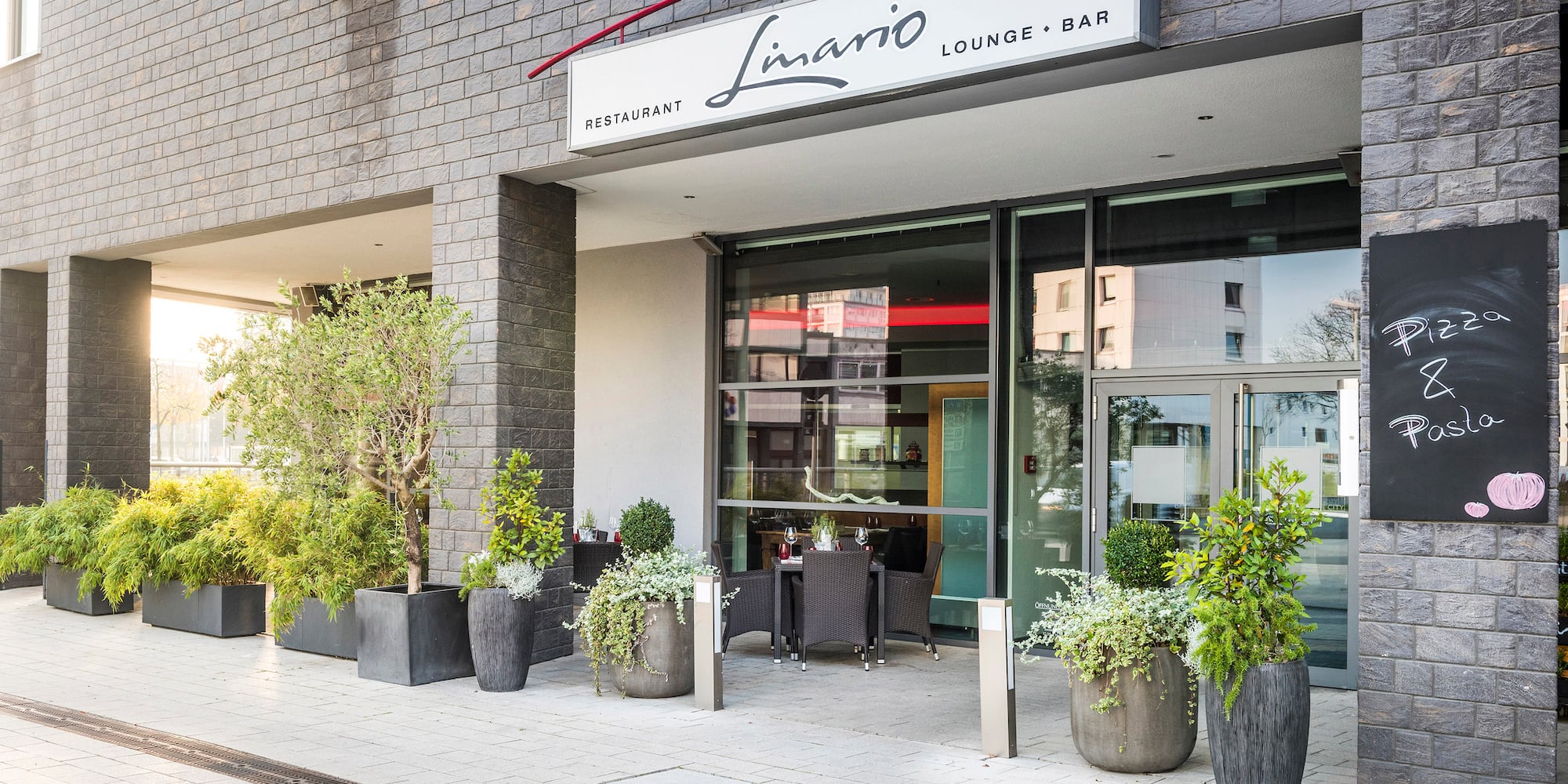 a building with a sign on the front