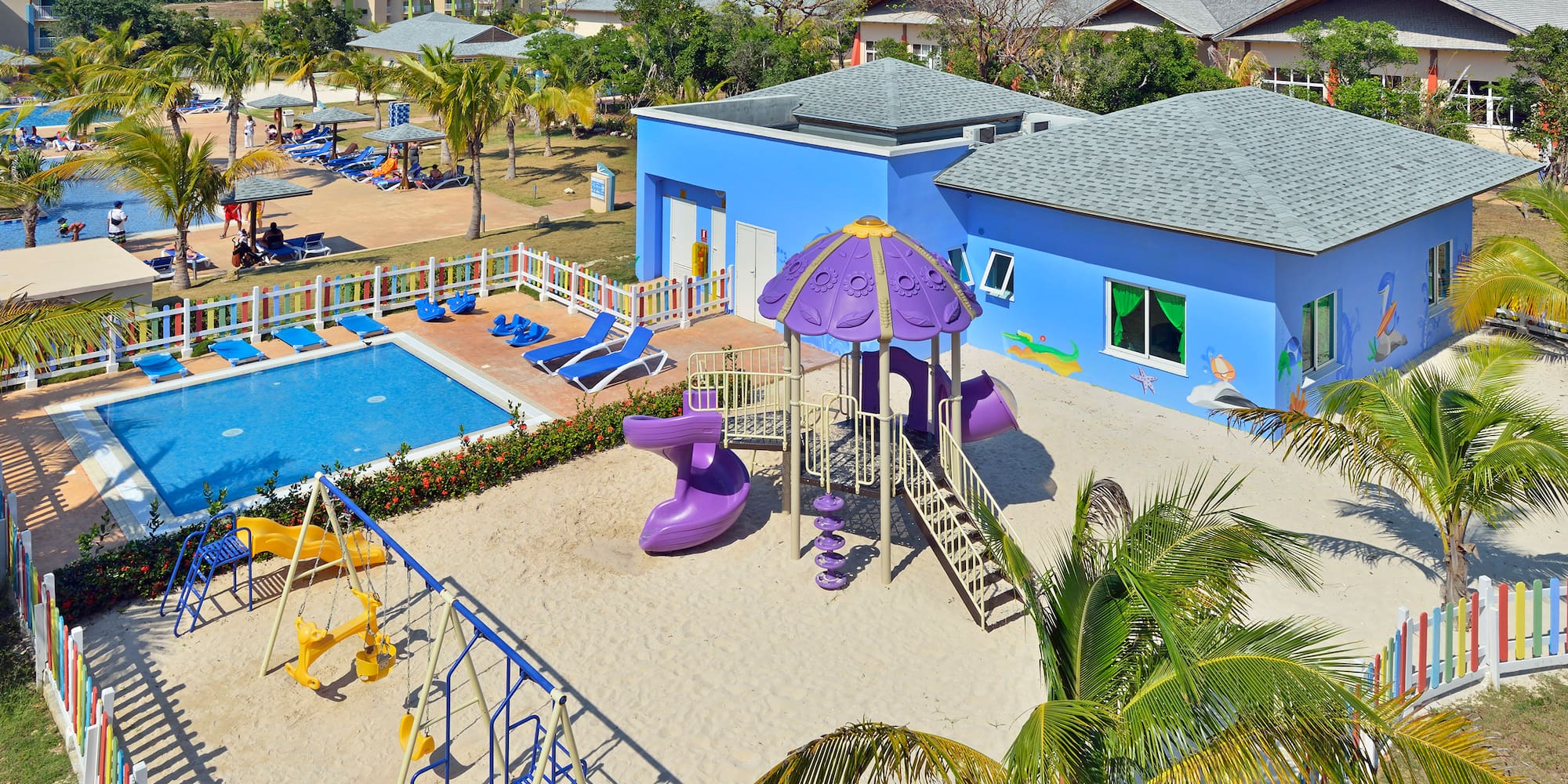 a playground in a beach
