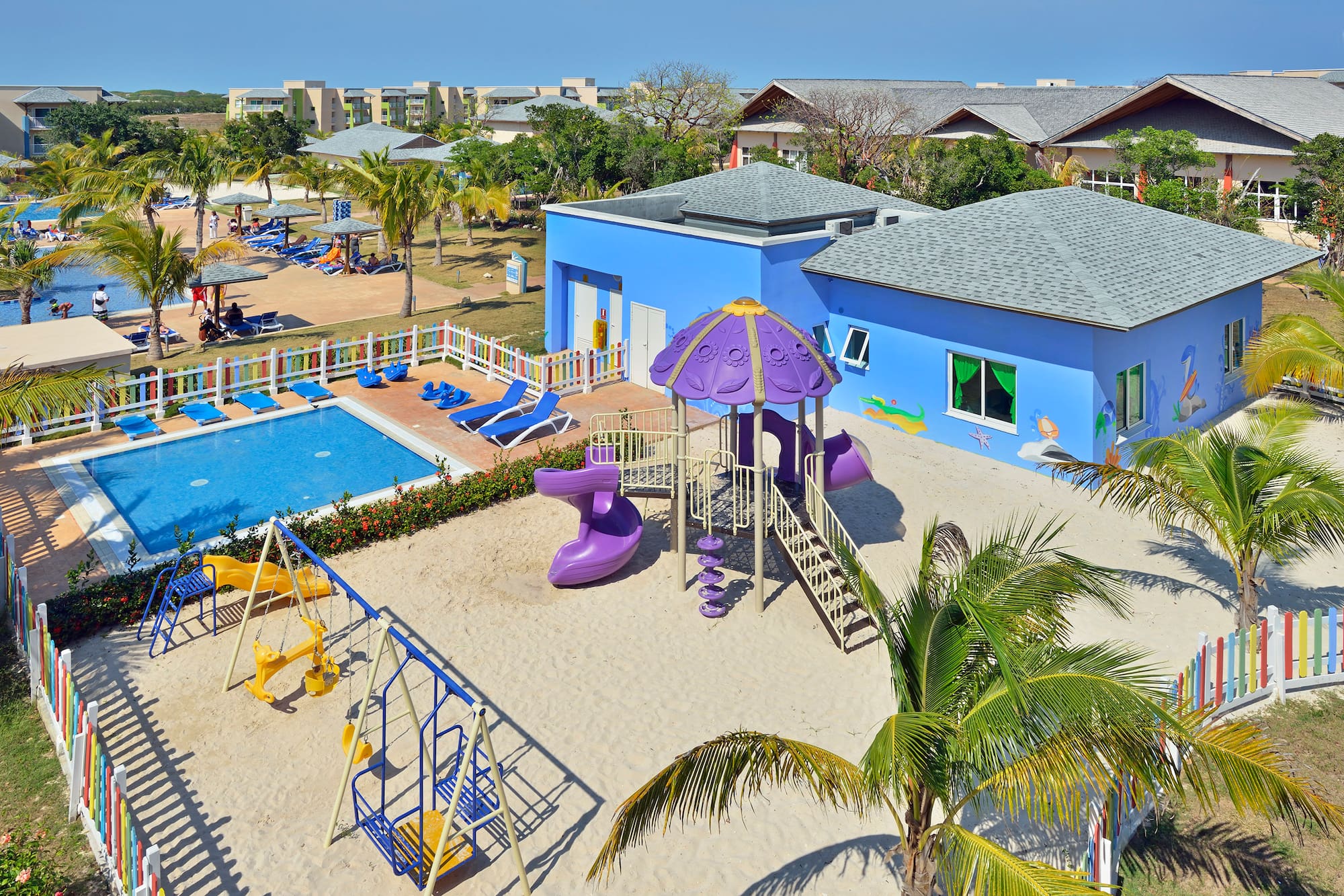 a playground in a beach