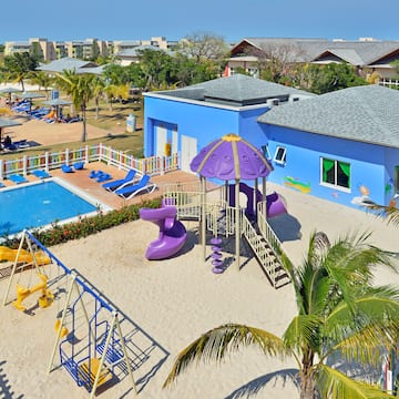 a playground in a beach