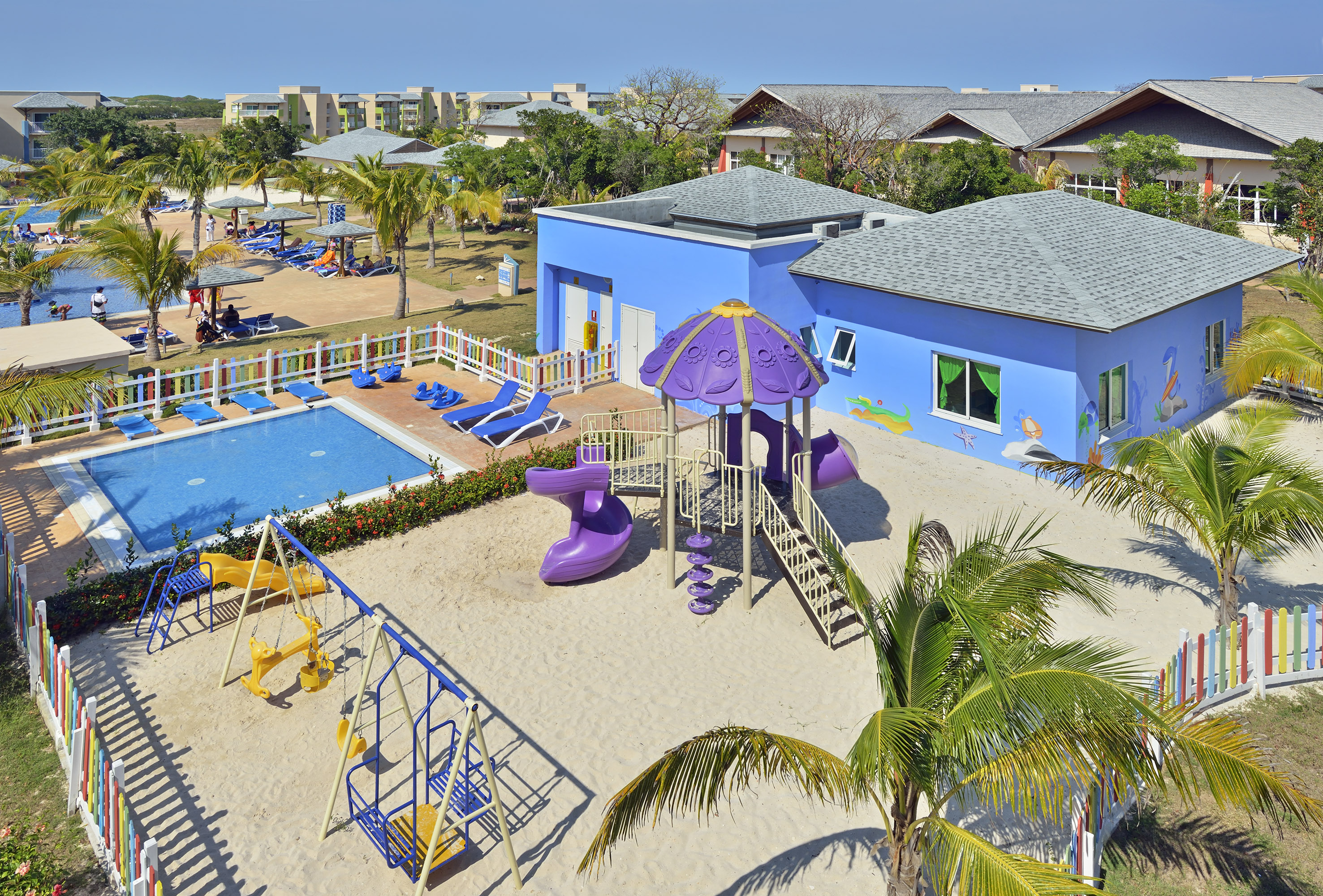 a playground in a beach