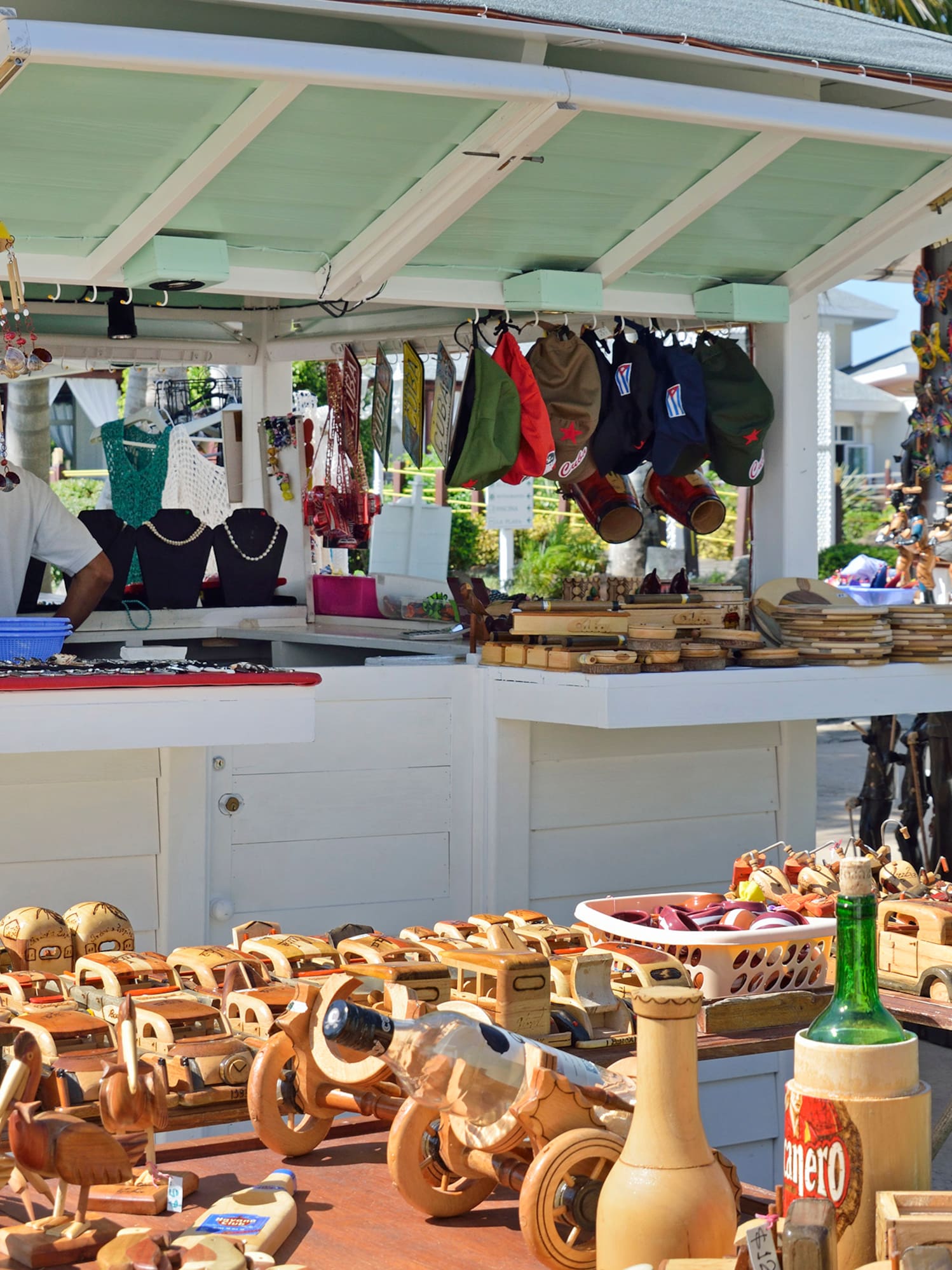 a man selling items at a market