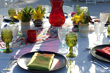 a table set for a dinner party