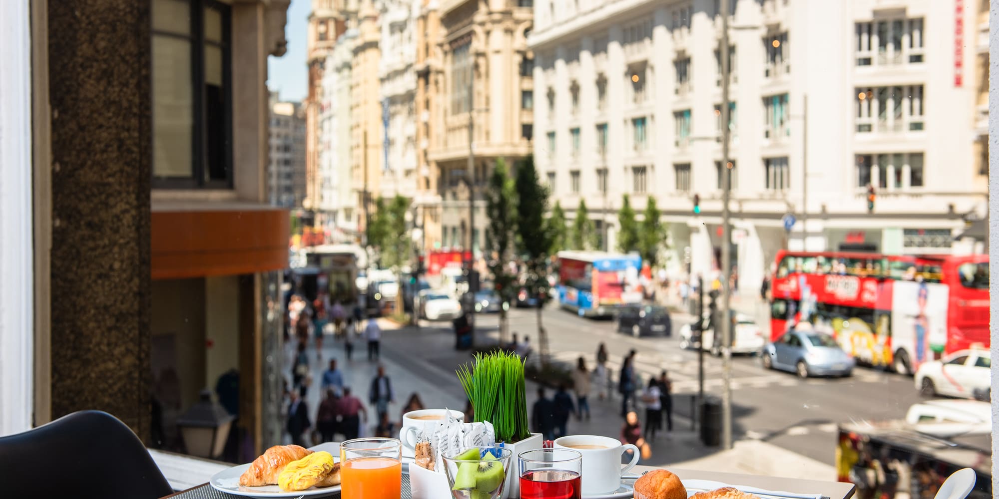 a table with food on it and drinks on it