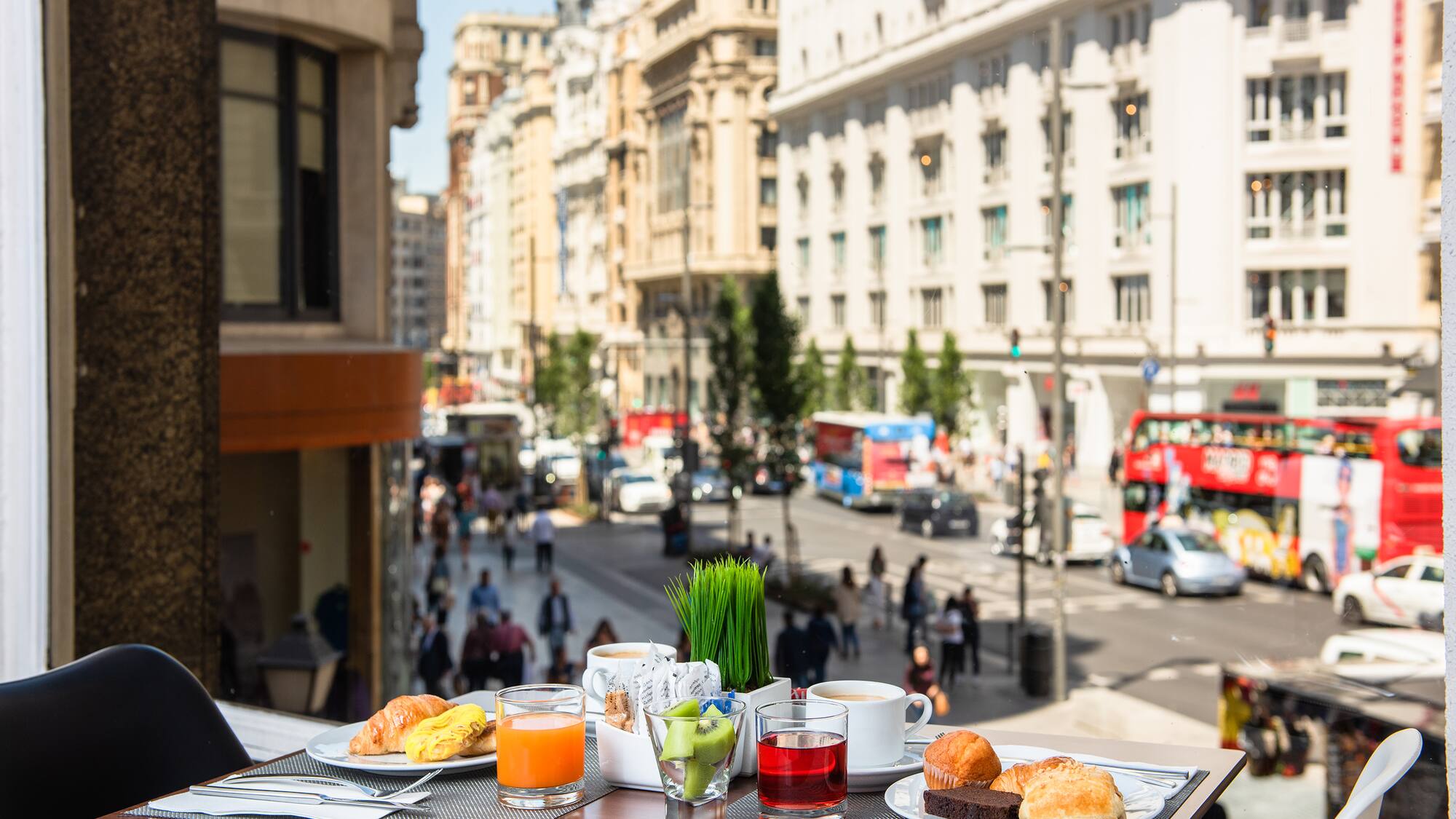a table with food on it and drinks on it