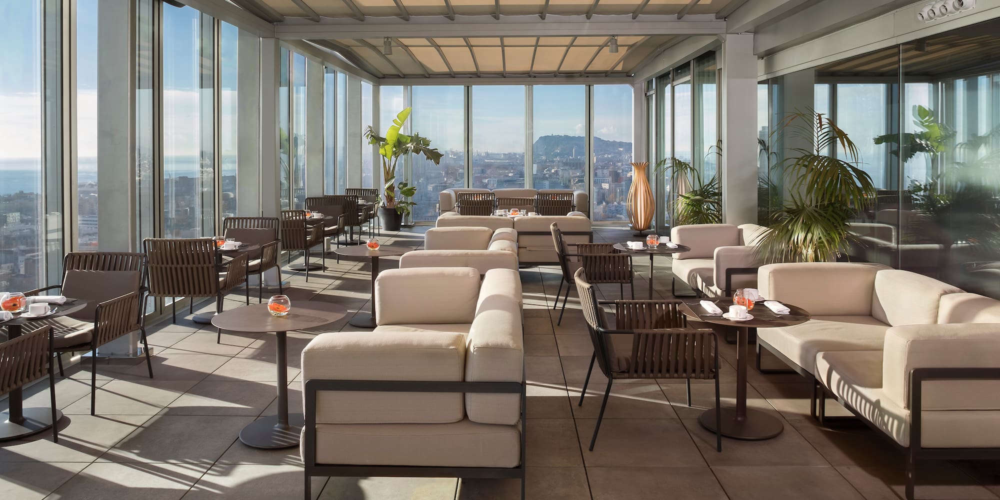 a room with chairs and tables