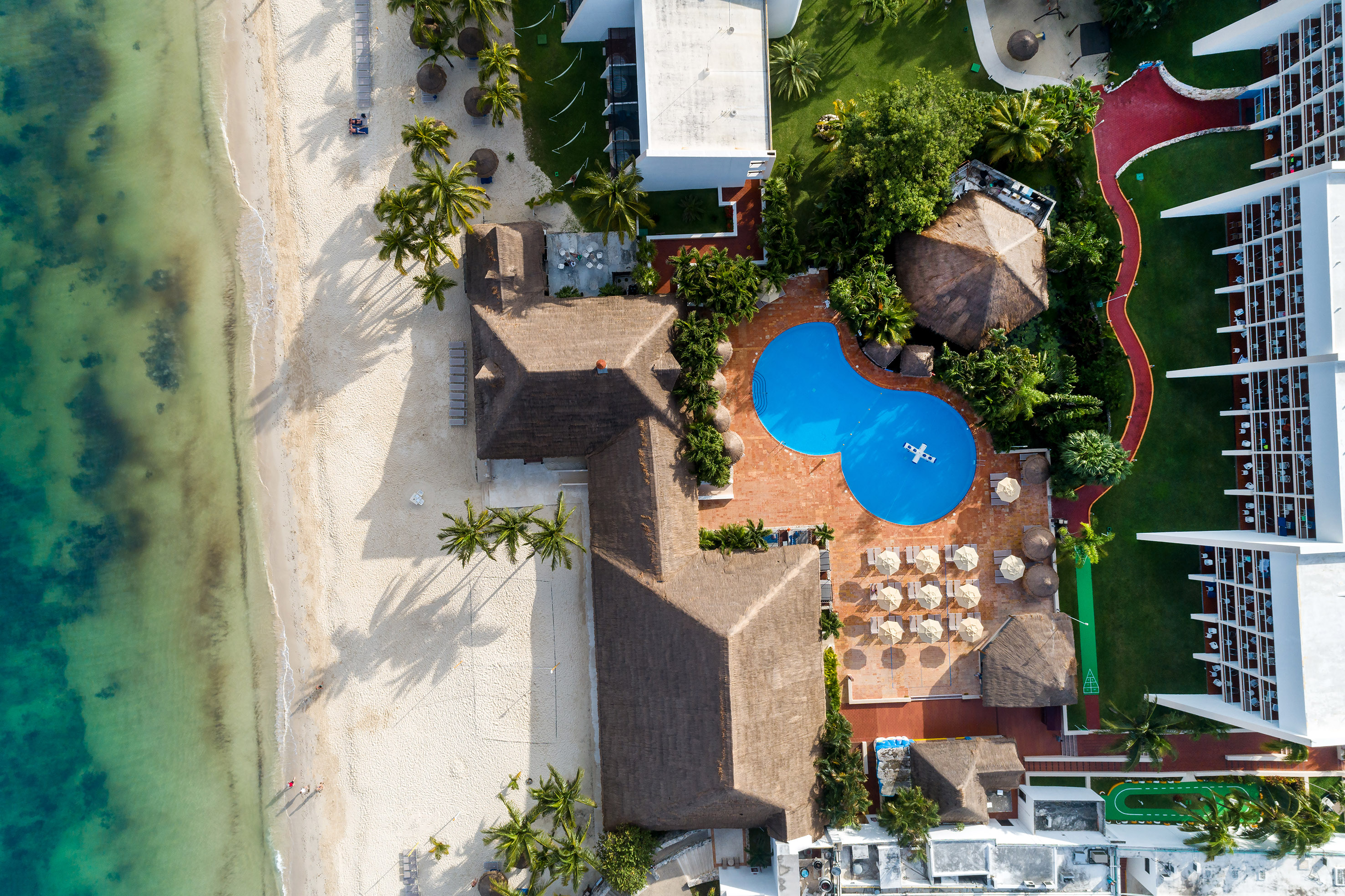 a swimming pool and a beach
