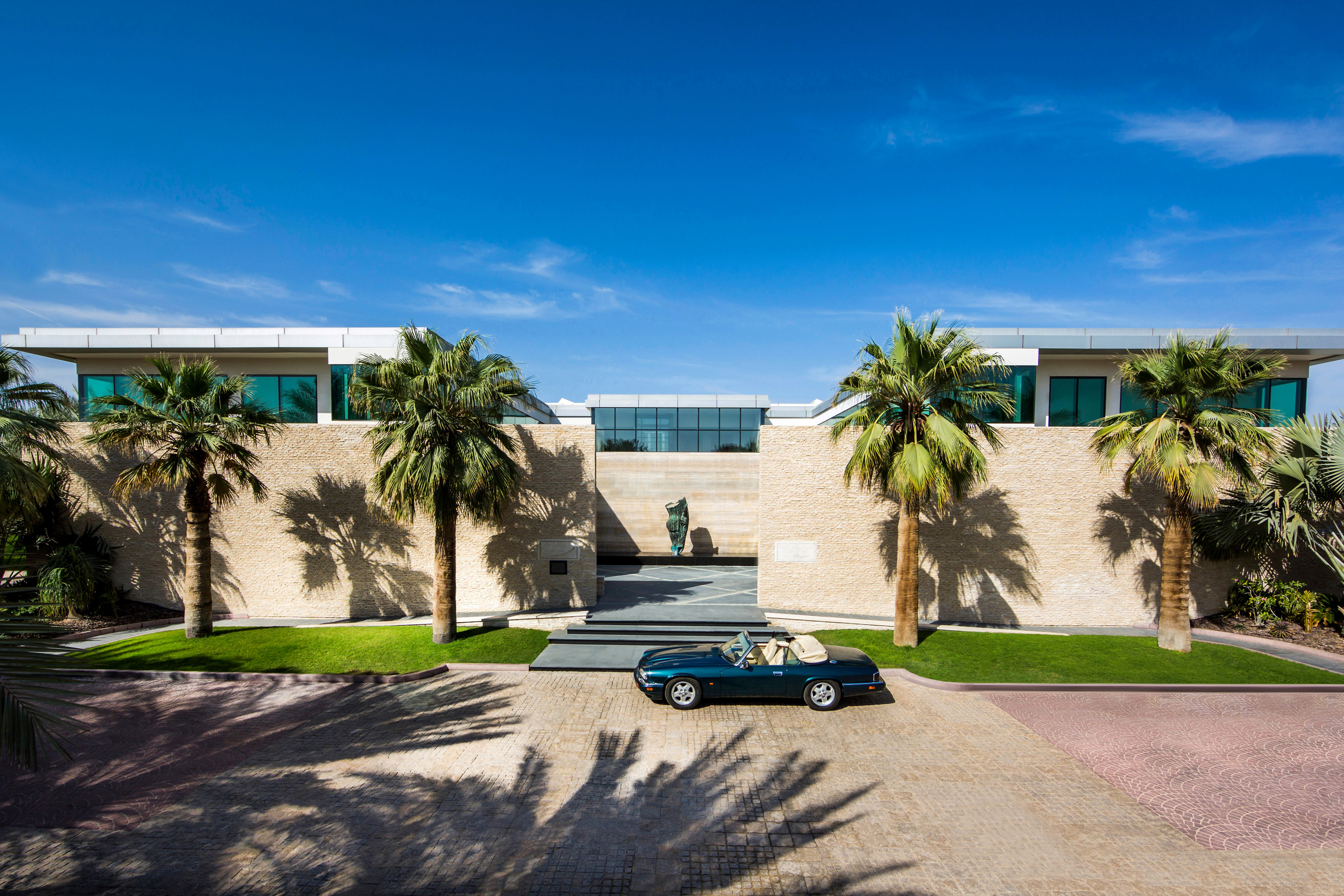 a car parked in front of a building