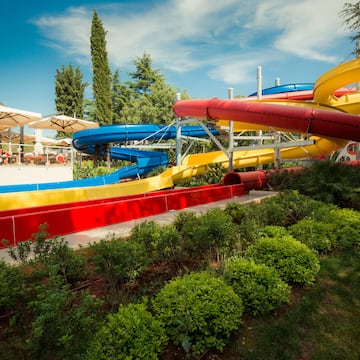 a water slide in a park