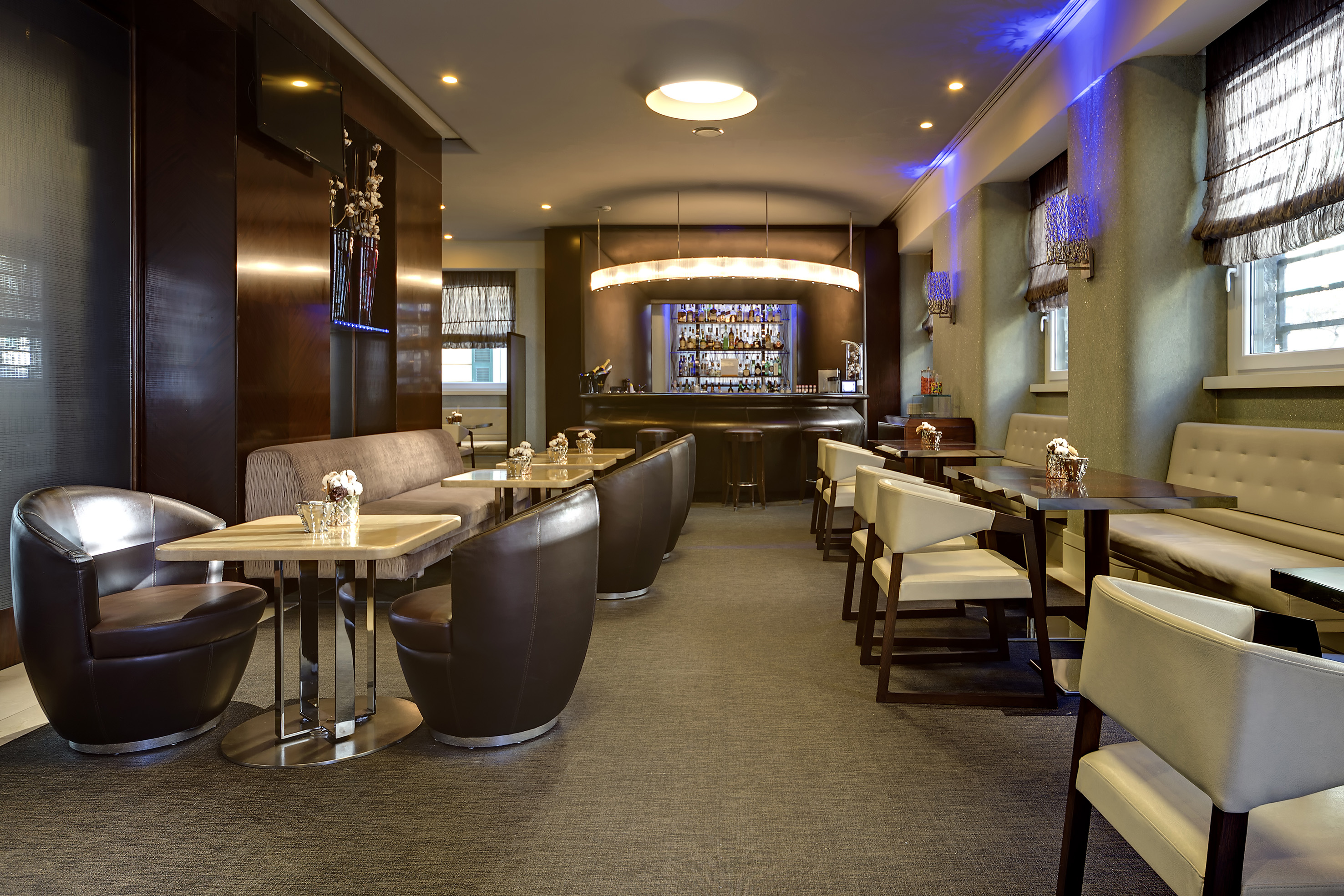 a room with tables and chairs