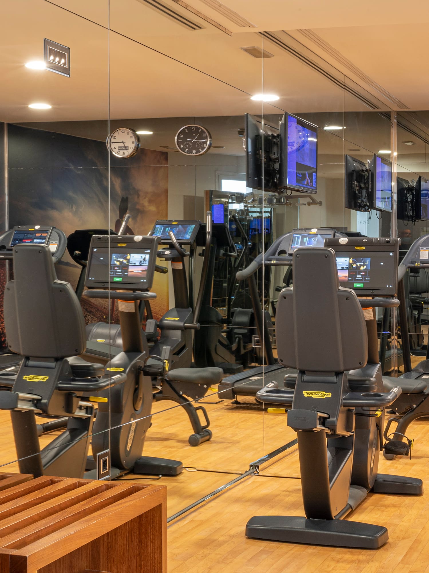 a room with exercise equipment