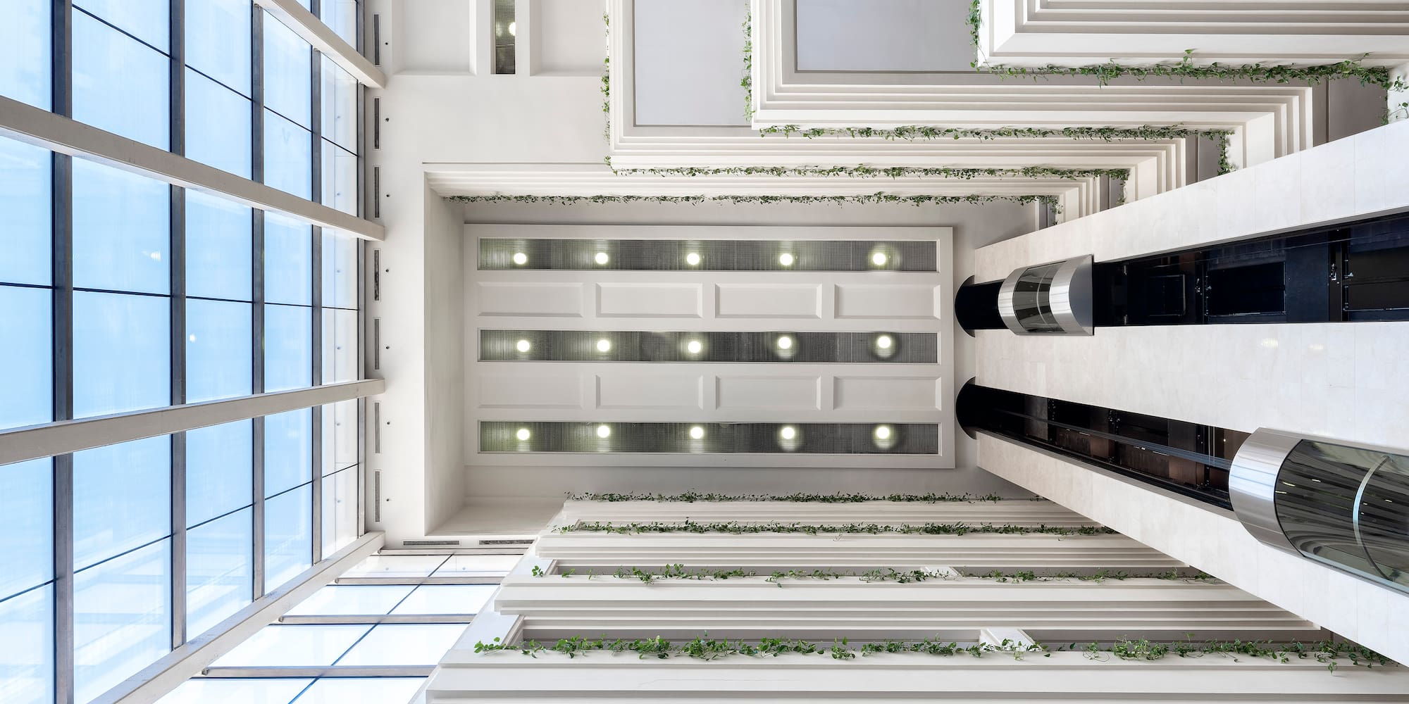 a building with a glass ceiling