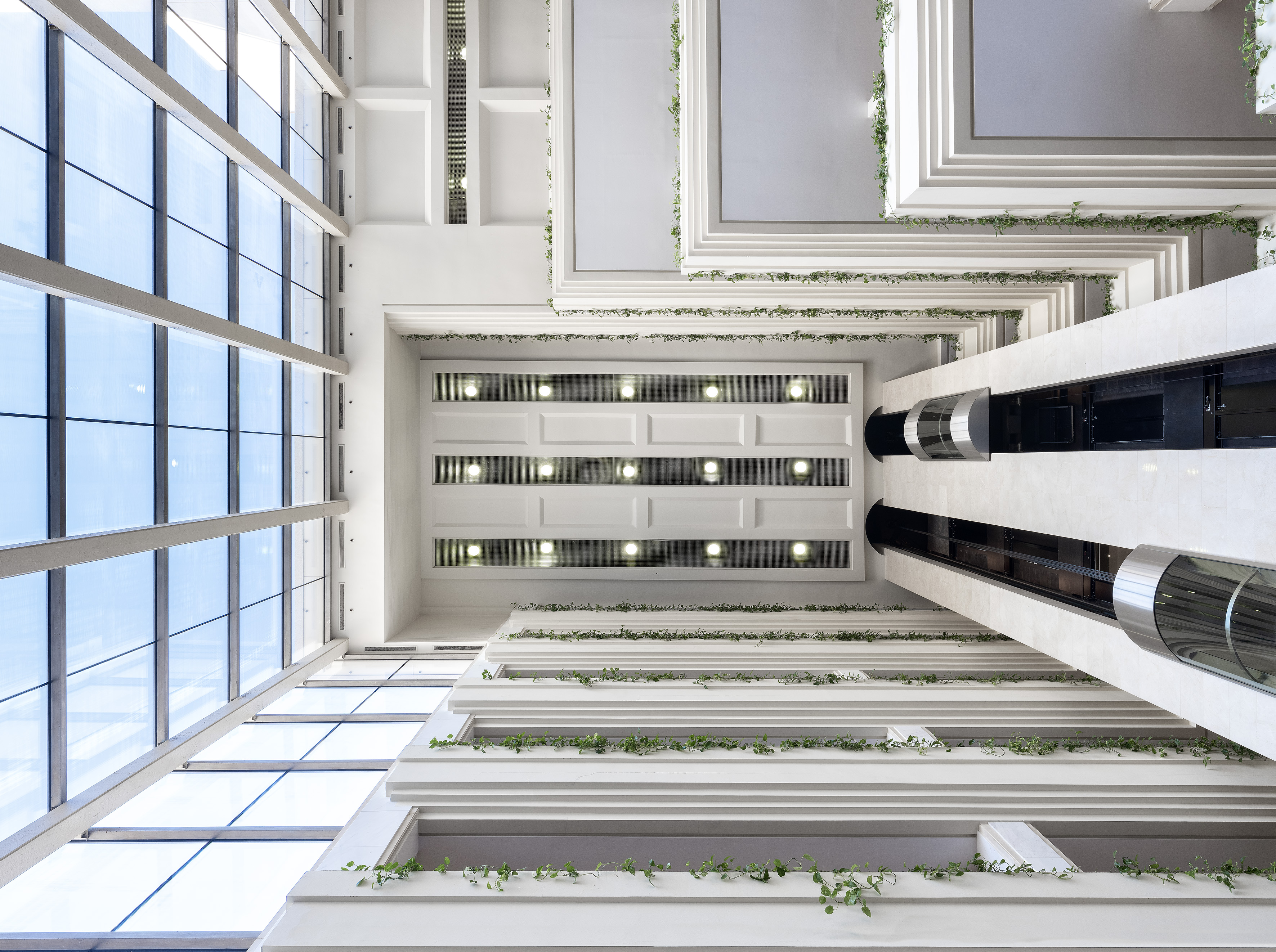 a building with a glass ceiling