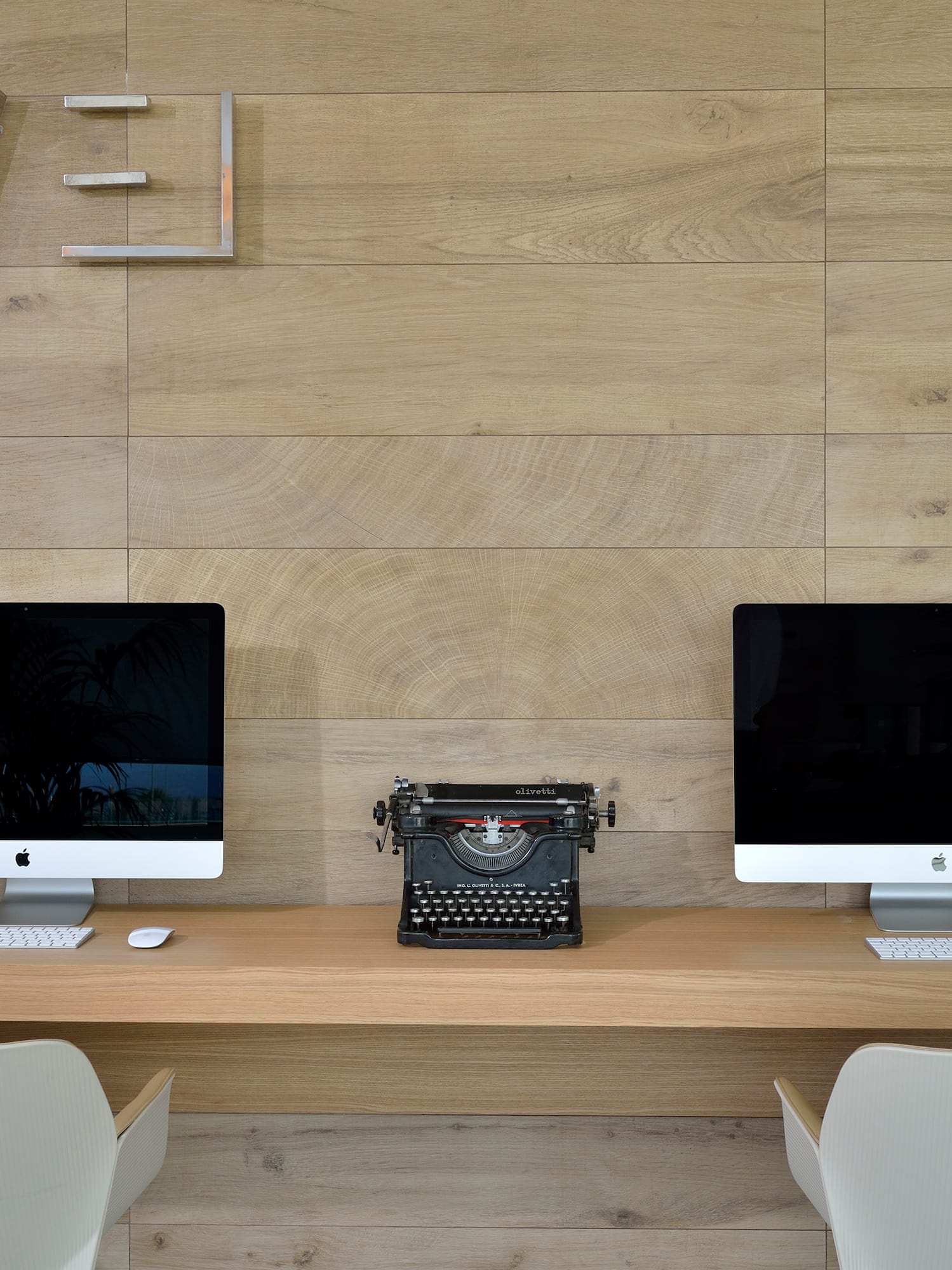 two computers on a desk