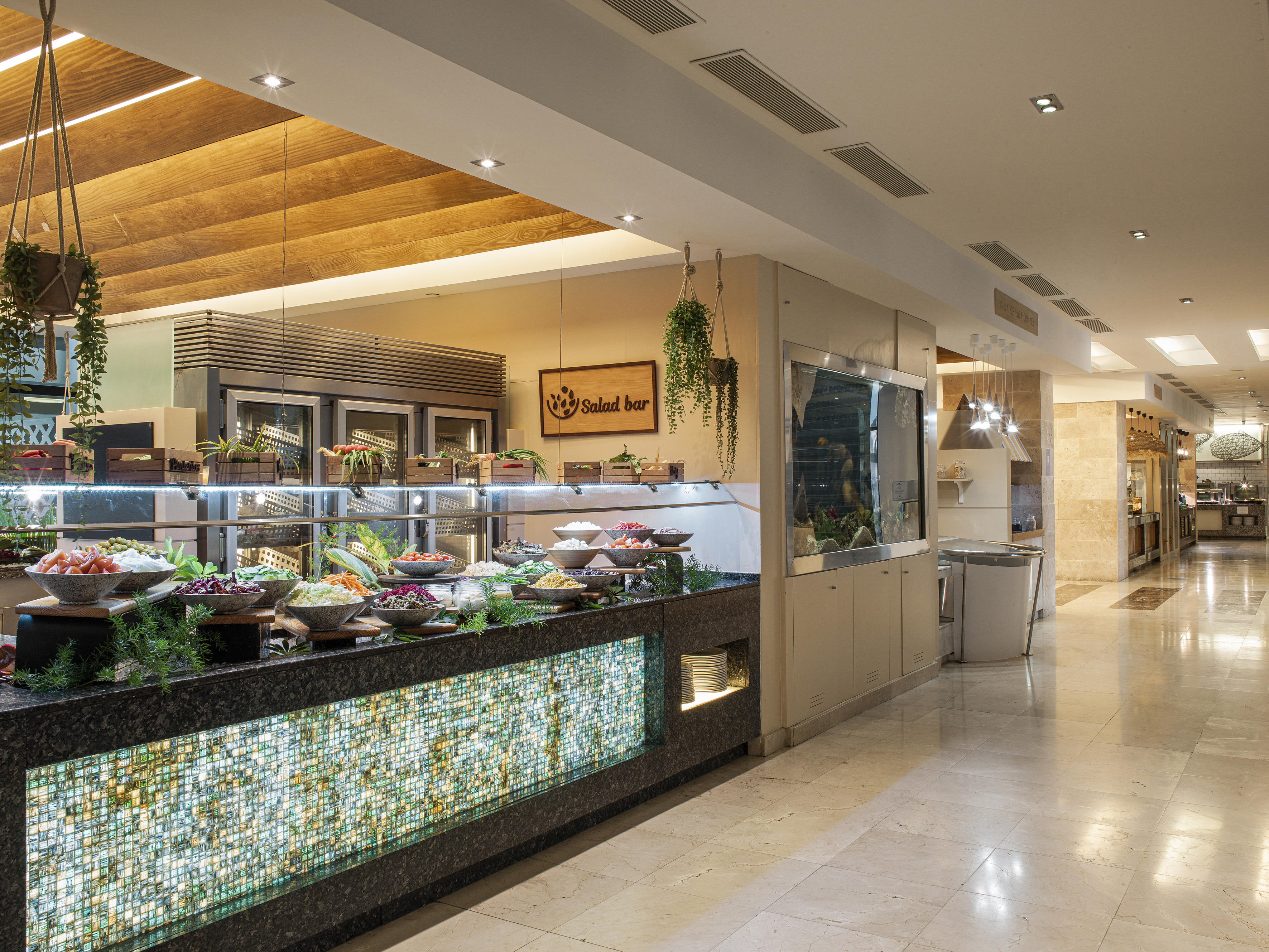 a food buffet in a restaurant