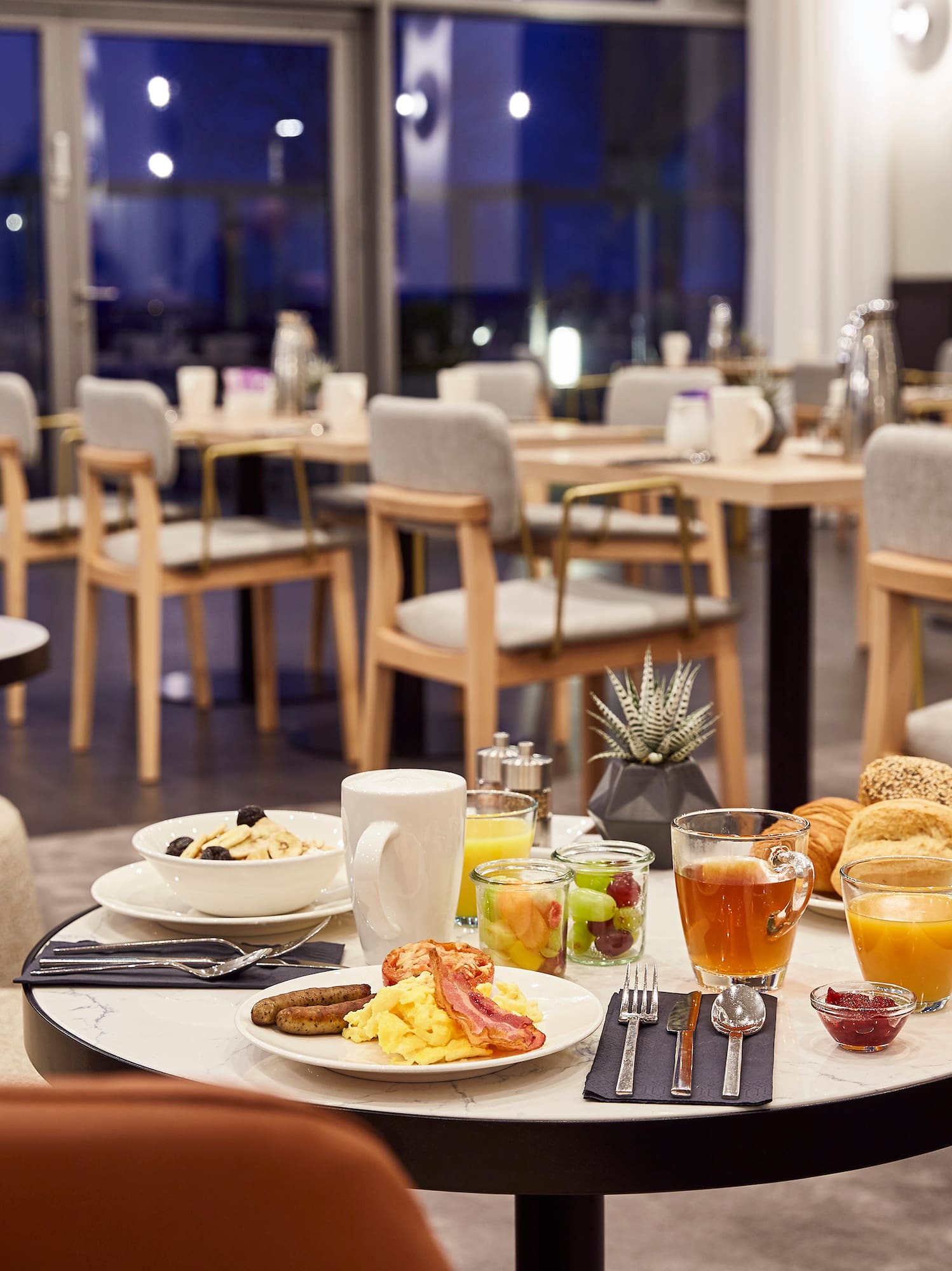 a table with food on it