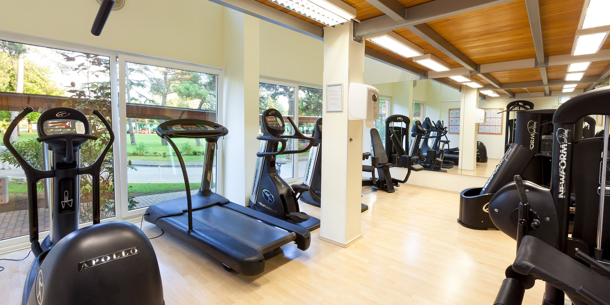 a room with exercise equipment