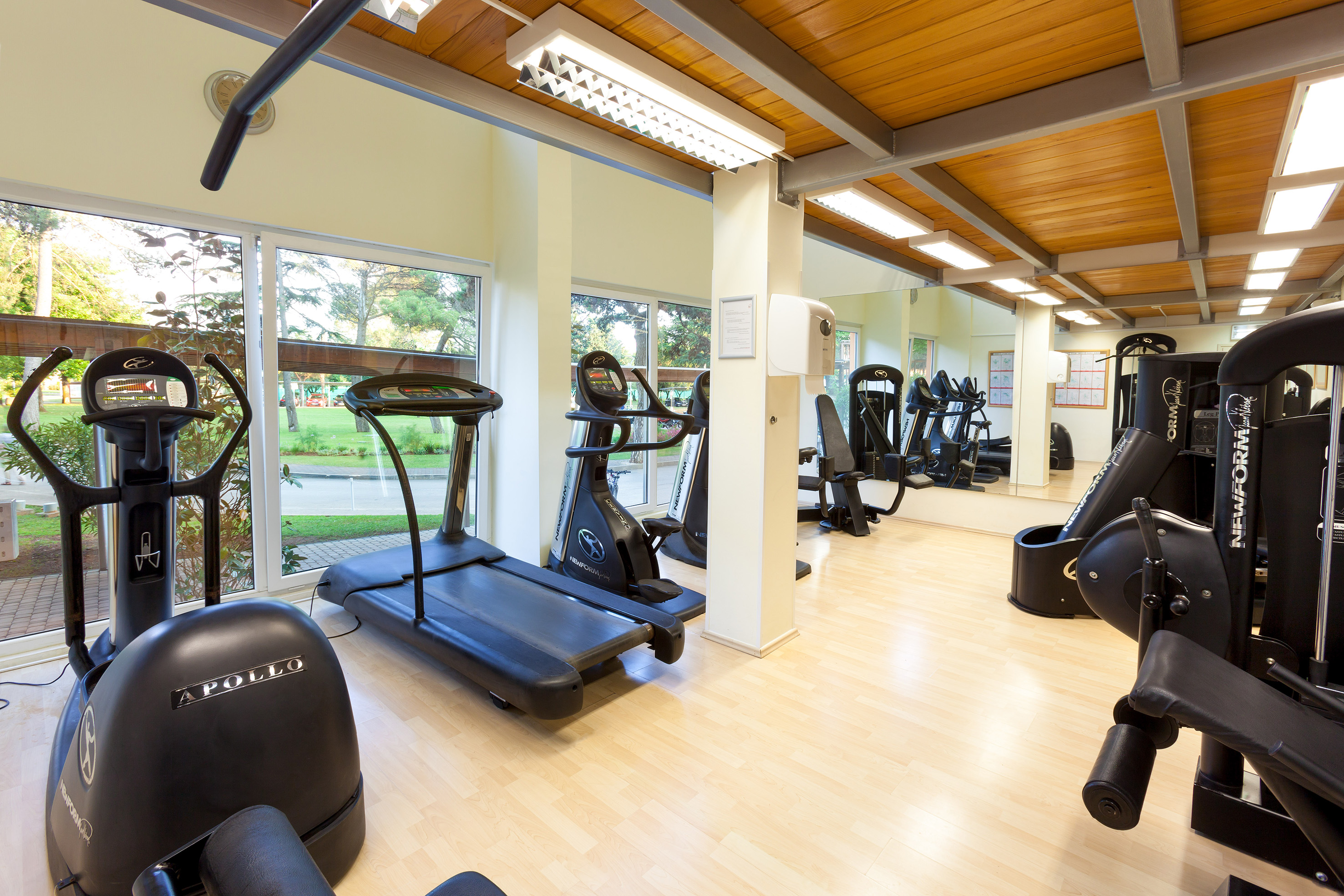a room with exercise equipment