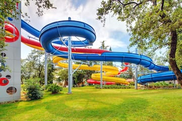 a water slide in a park