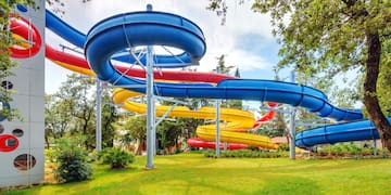 a water slide in a park