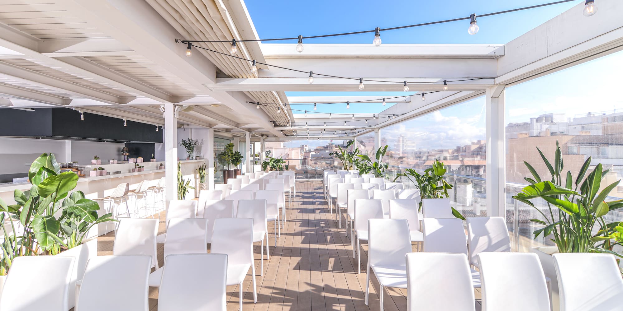a white chairs on a patio