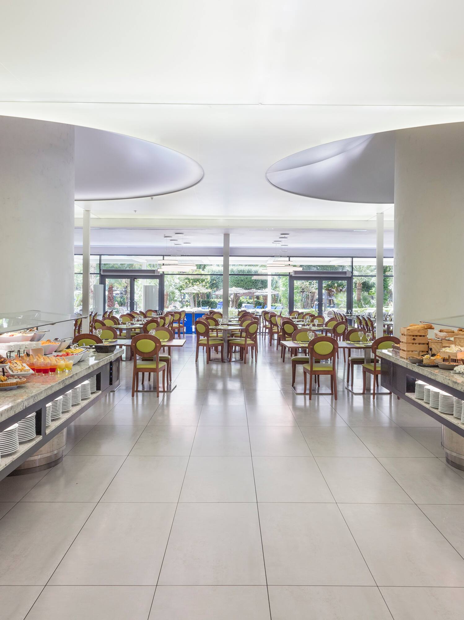 a food buffet in a restaurant