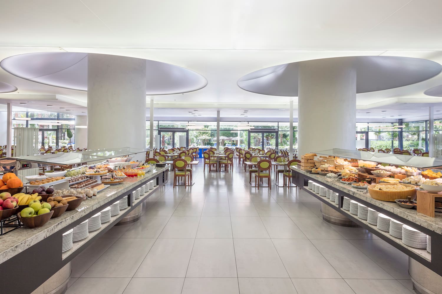 a food buffet in a restaurant