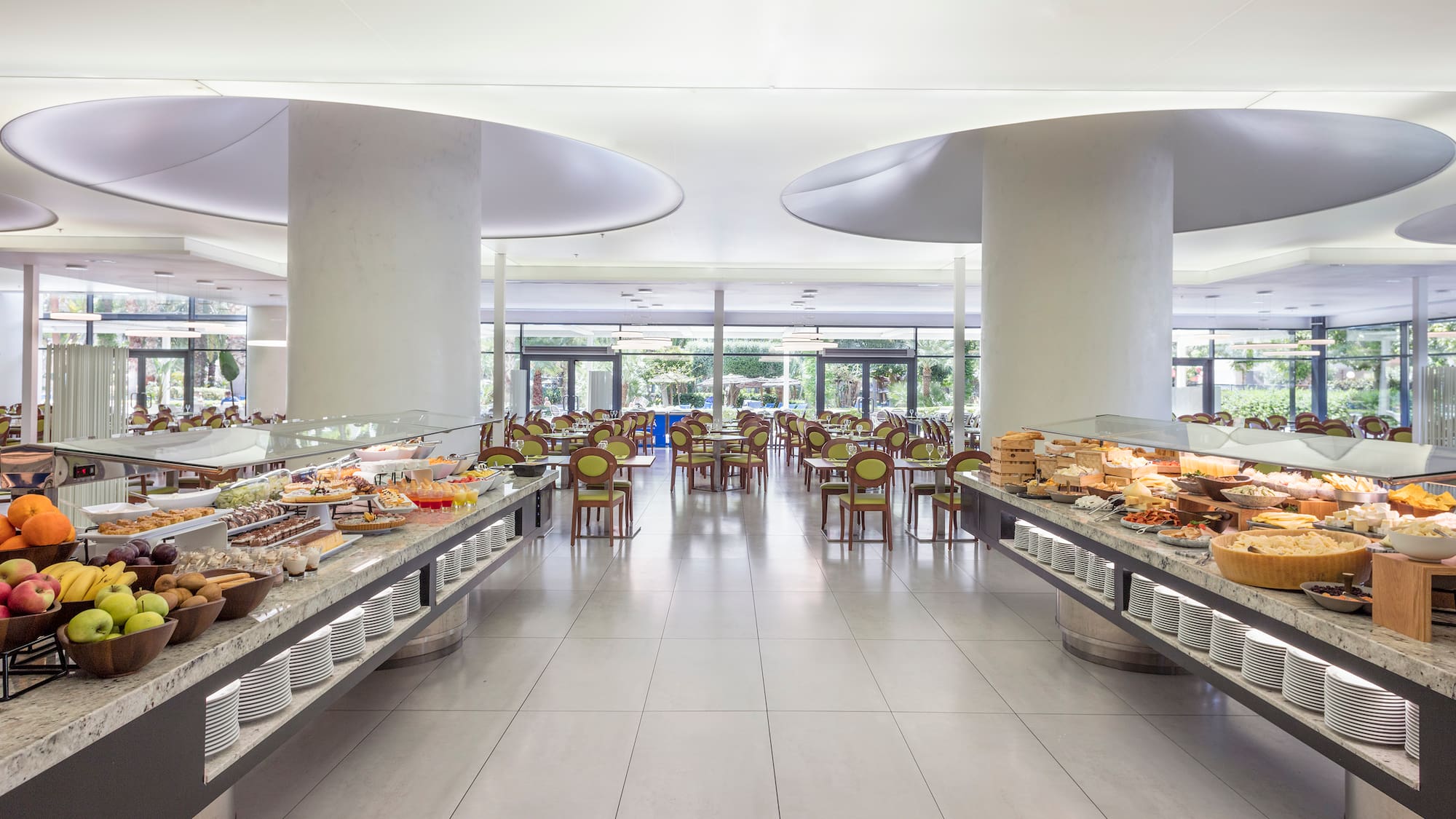 a food buffet in a restaurant