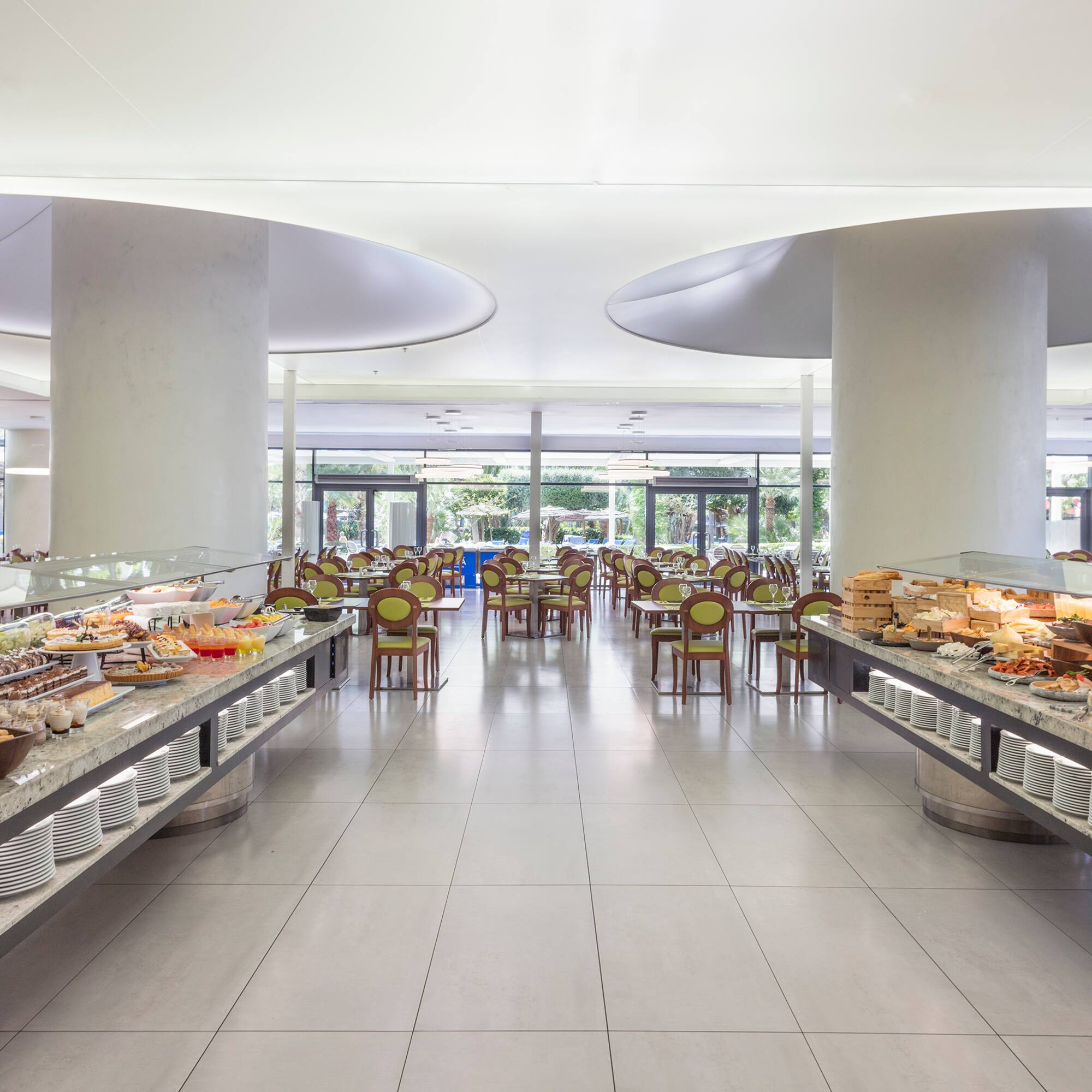 a food buffet in a restaurant