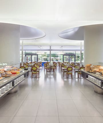 a food buffet in a restaurant