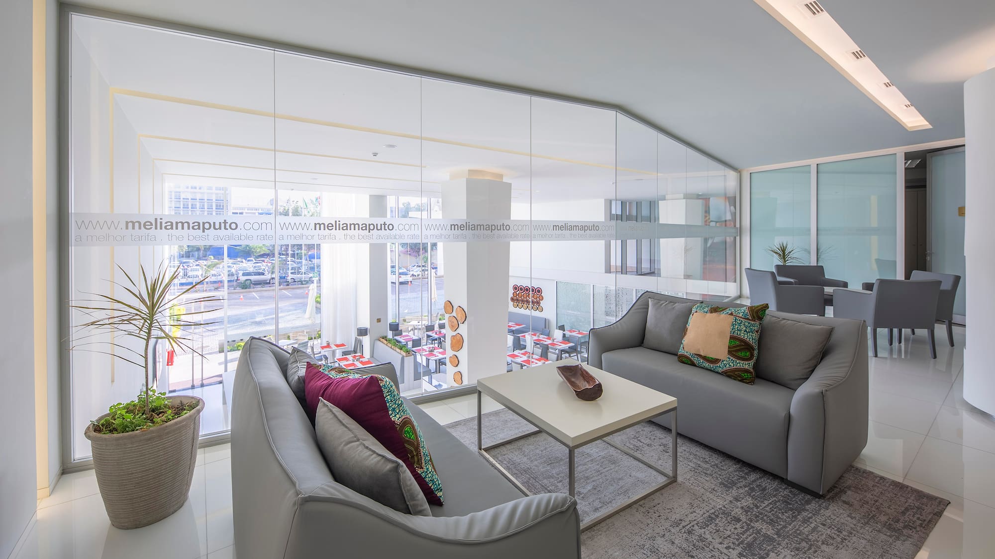 a room with couches and a table