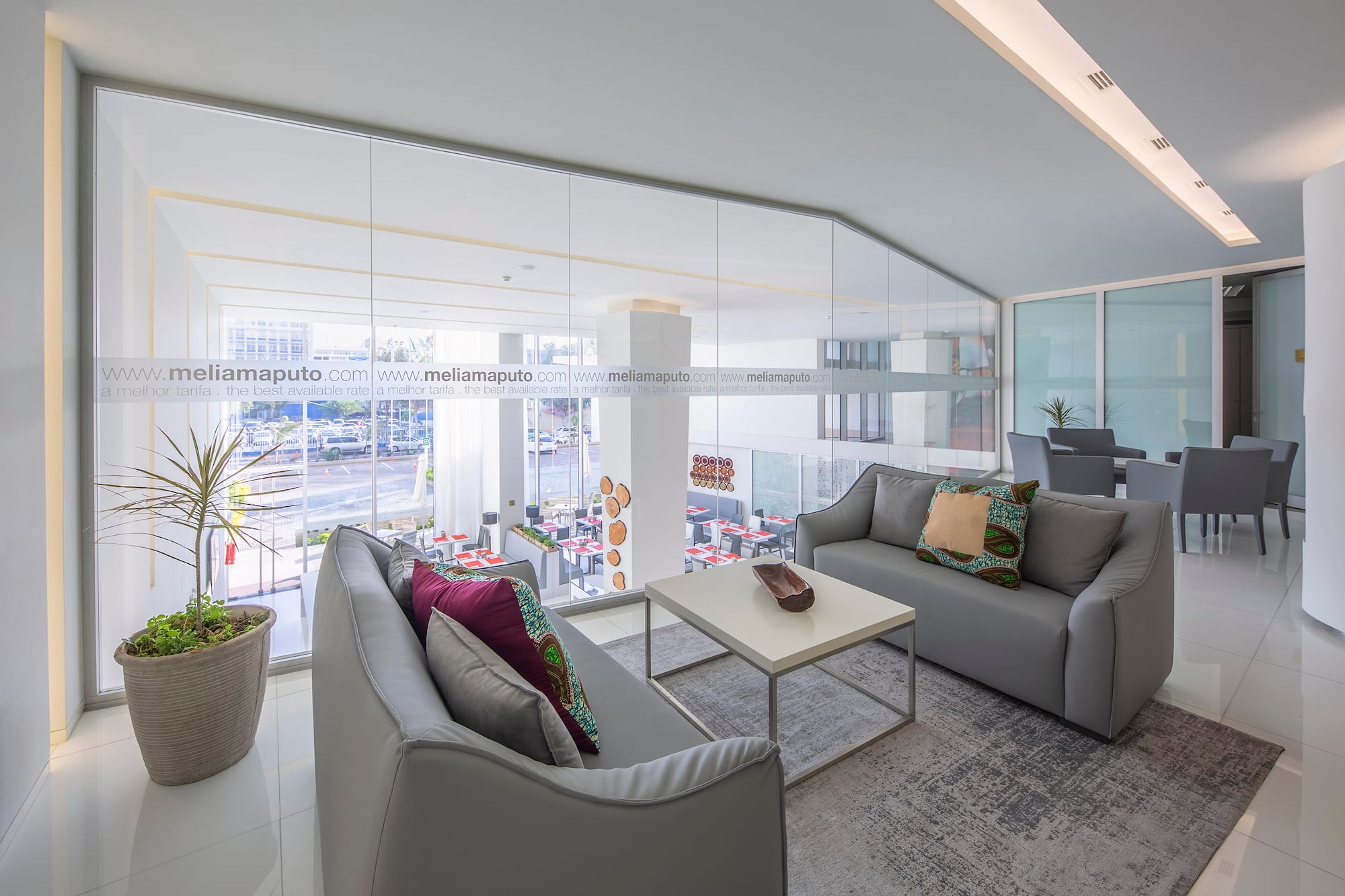 a room with couches and a table