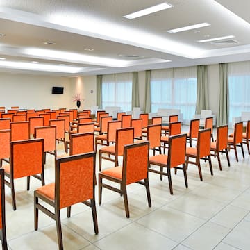 a room with many chairs