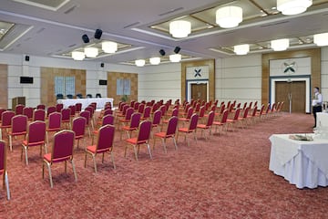 a room with many chairs