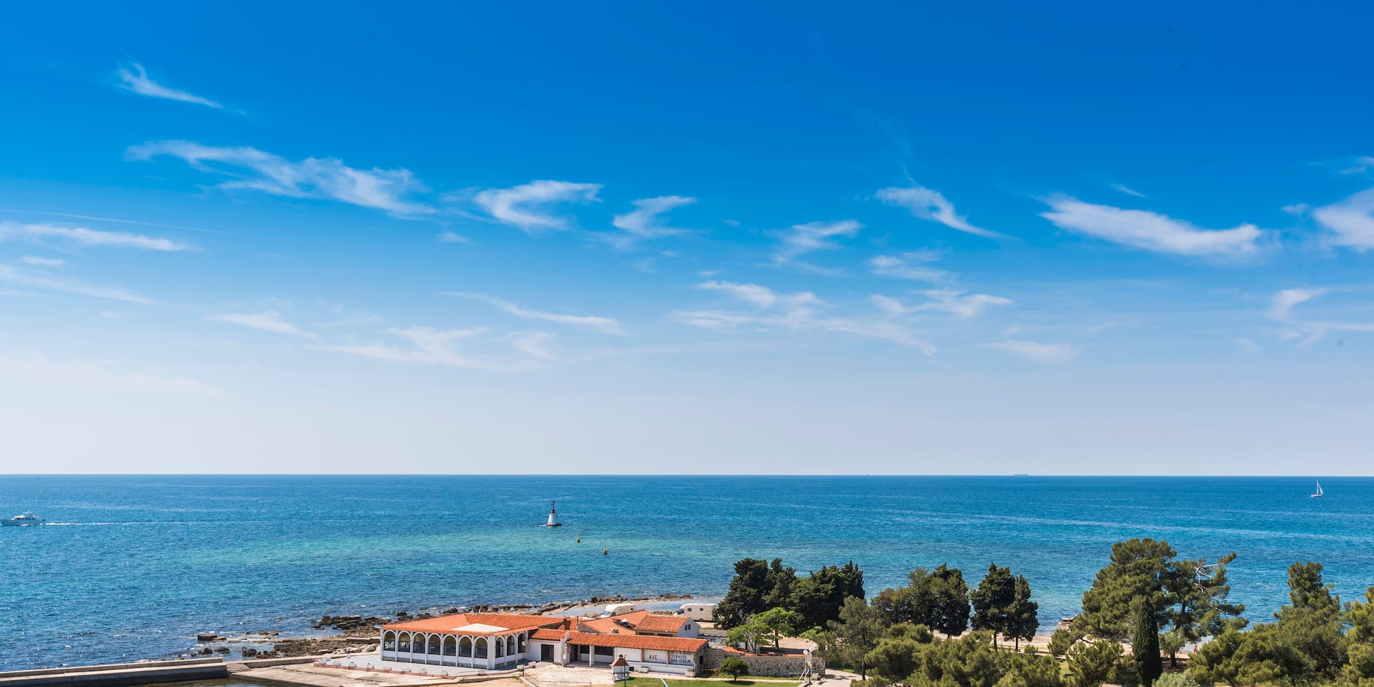 a building next to the water