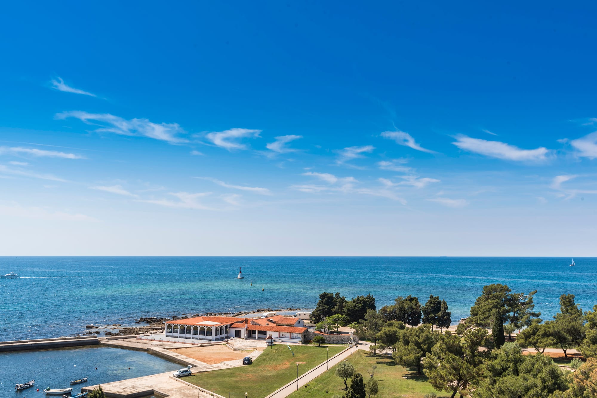 a building next to the water