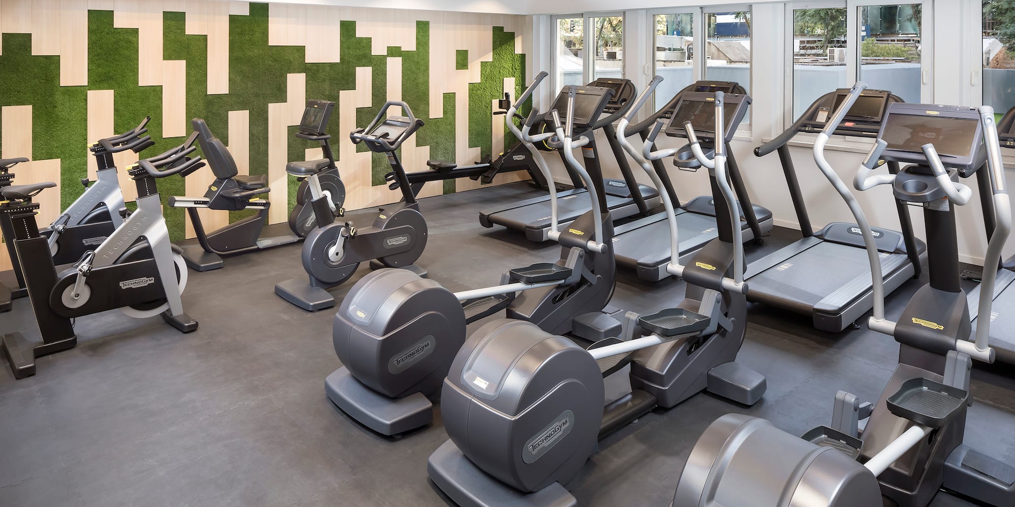 a room with exercise equipment