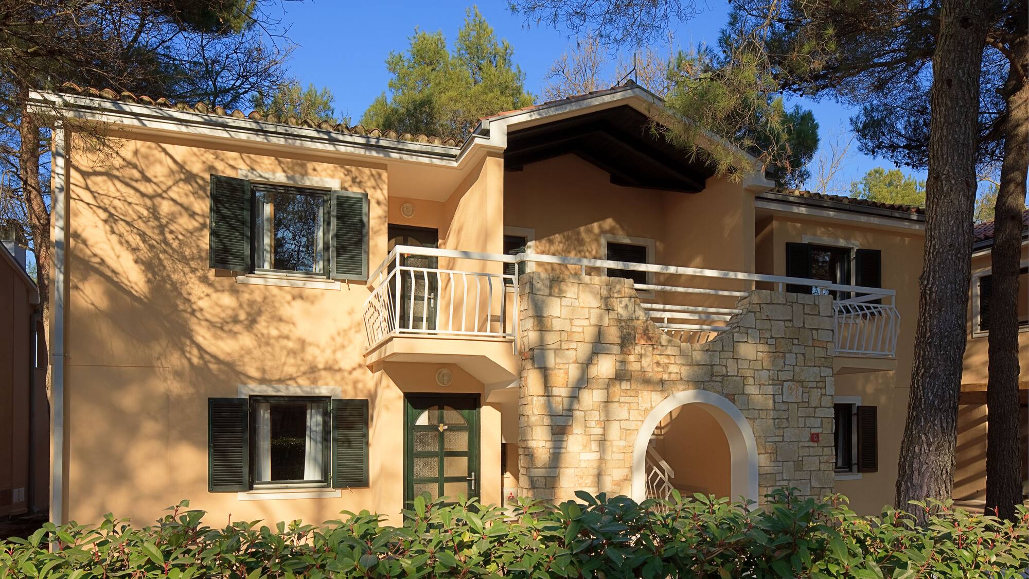 a house with trees in the background