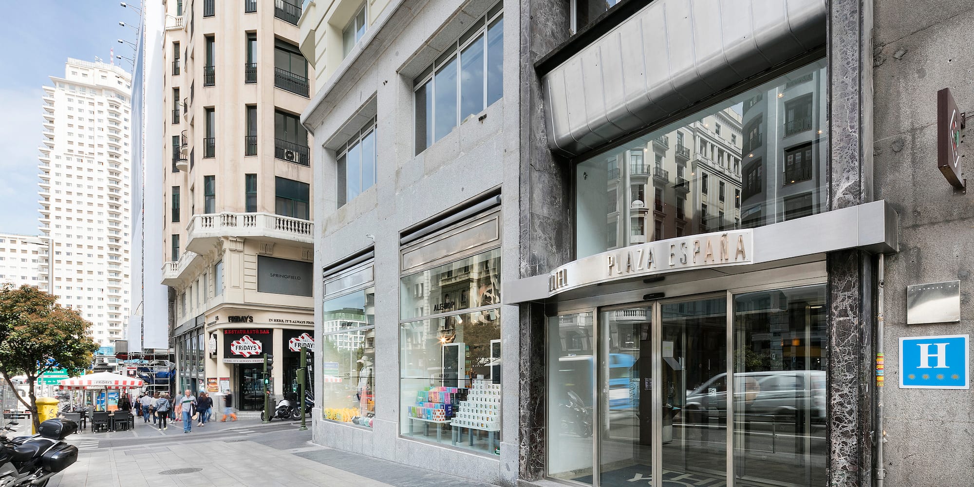 a building with glass windows