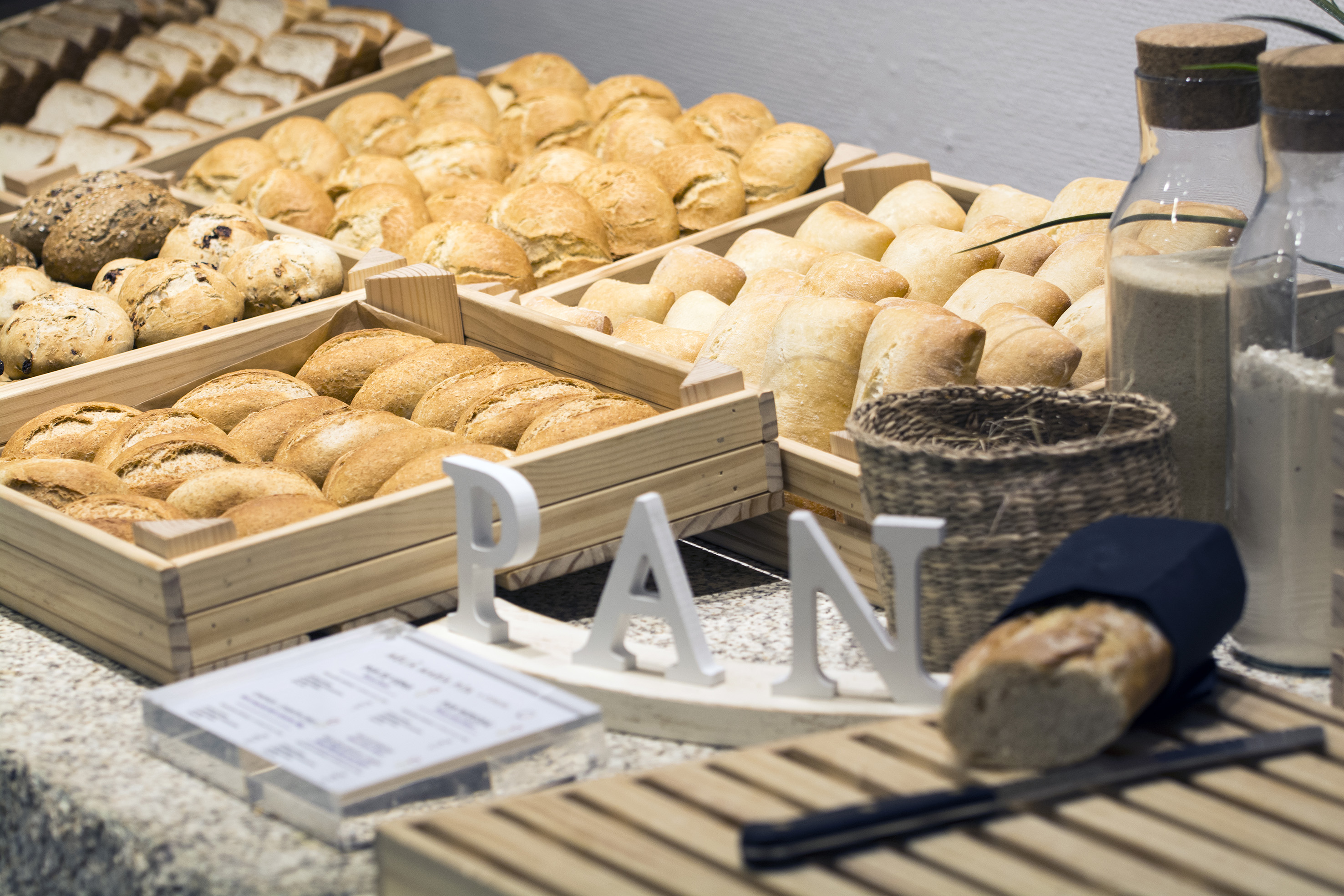 a table with different types of bread
