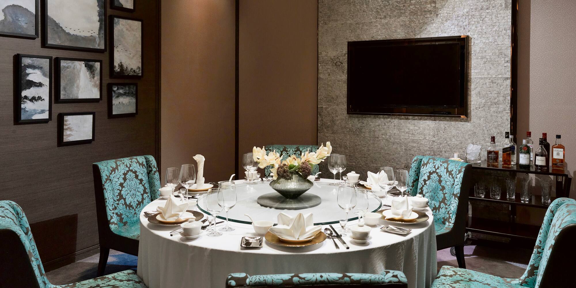 a table set for a dinner party