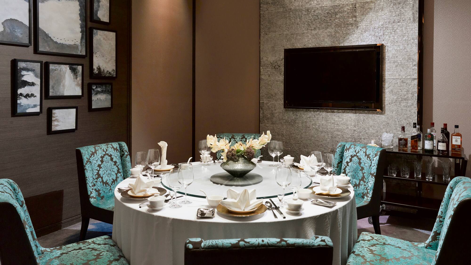 a table set for a dinner party