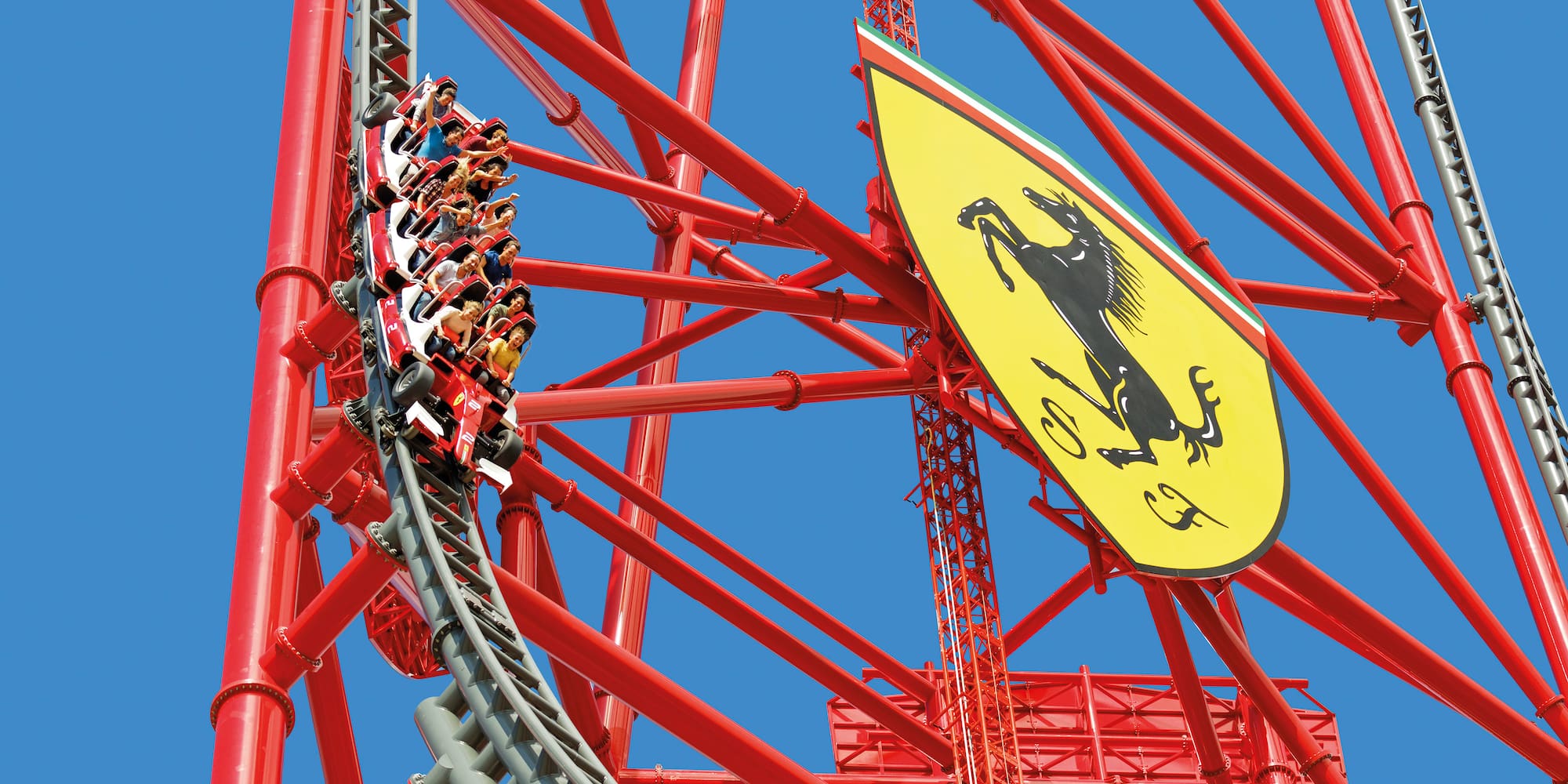 a group of people on a roller coaster