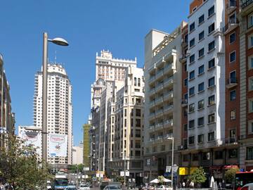 a city street with many buildings