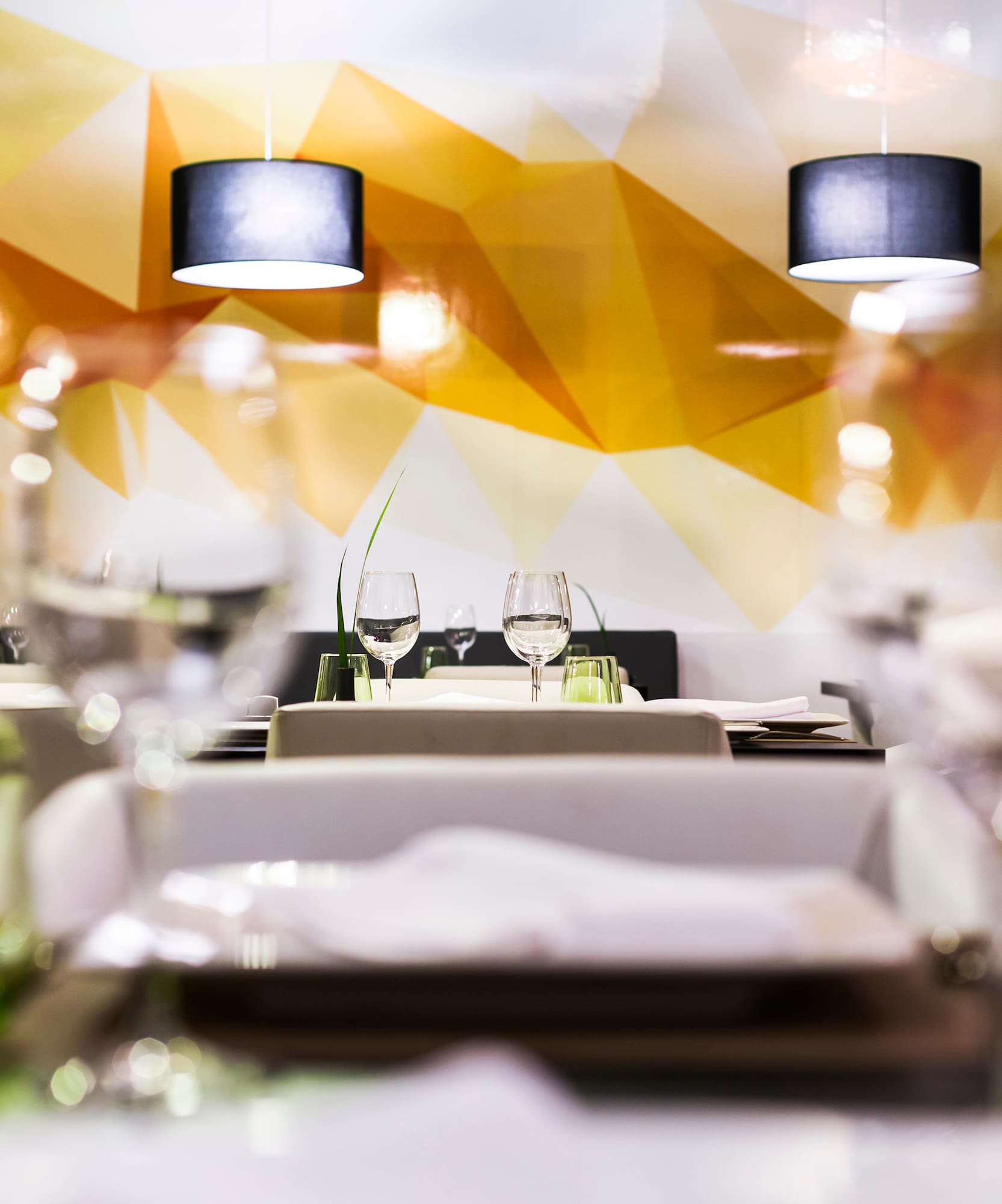 a table set for a restaurant