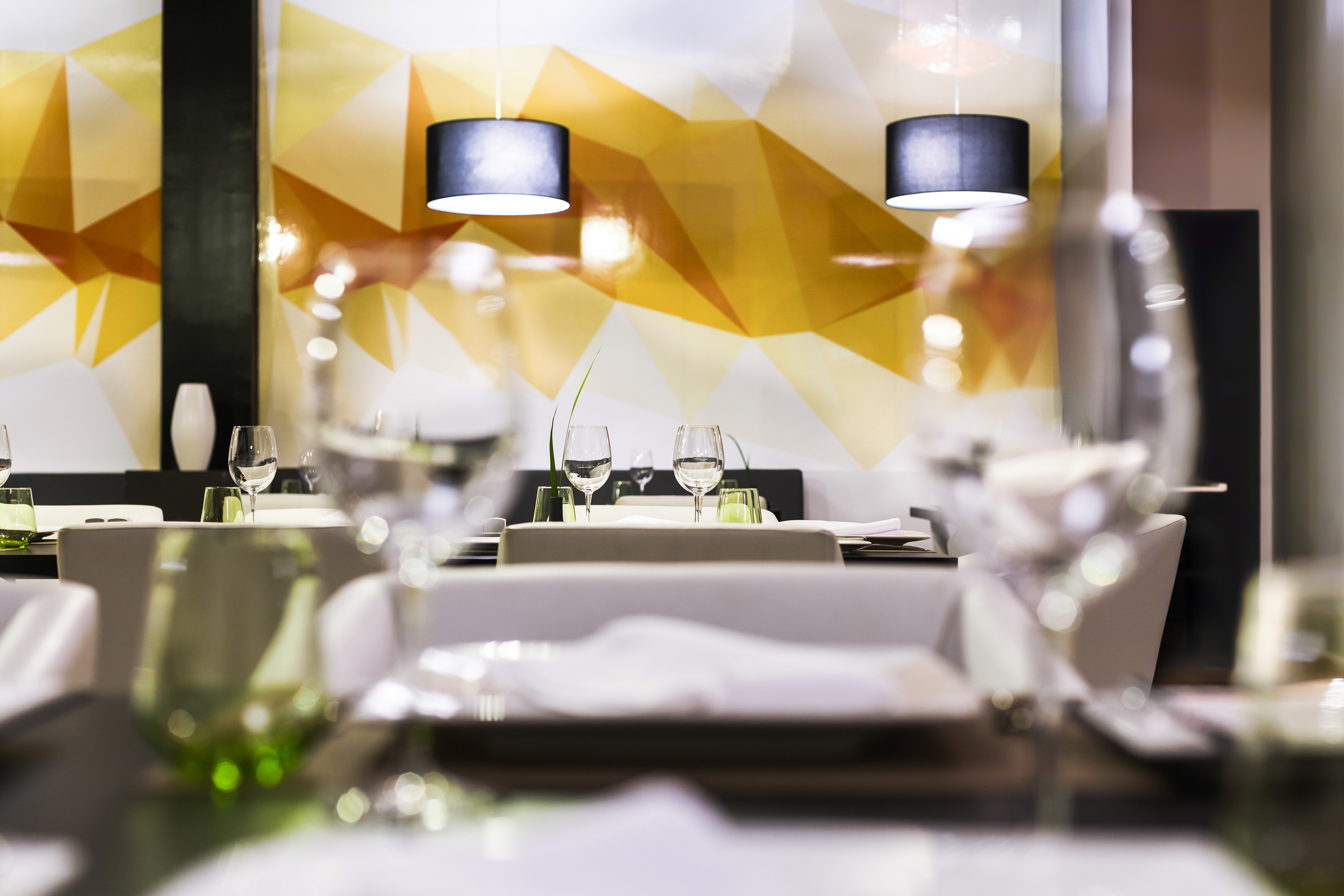 a table set for a restaurant