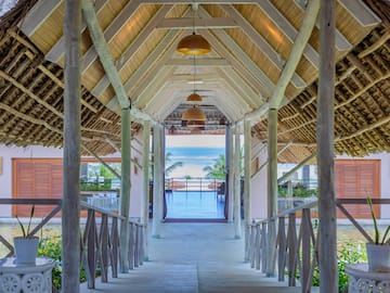 a walkway leading to a beach