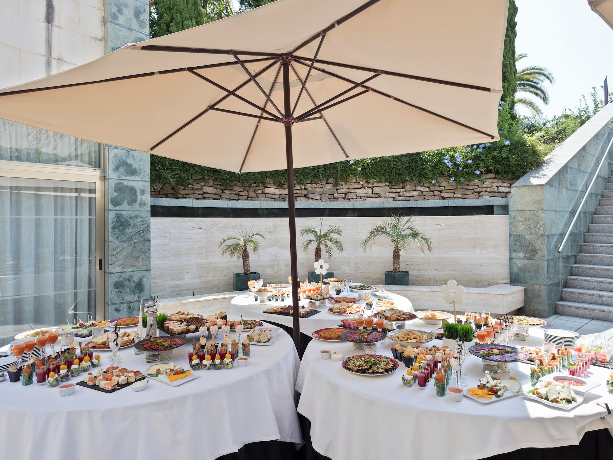 a table with food on it